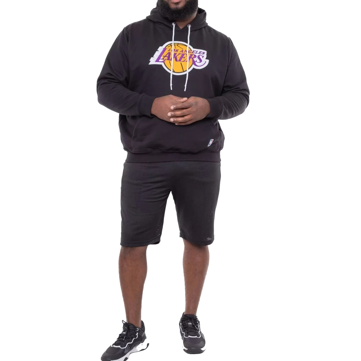 BLUSA MOLETOM NBA PLUS SIZE MASCULINO LAKERS FELTRO ORIGINAL - Imagem 3