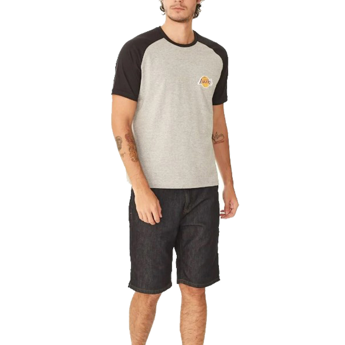 CAMISETA NBA MASCULINA RAGLAN LAKERS ORIGINAL - Imagem 3