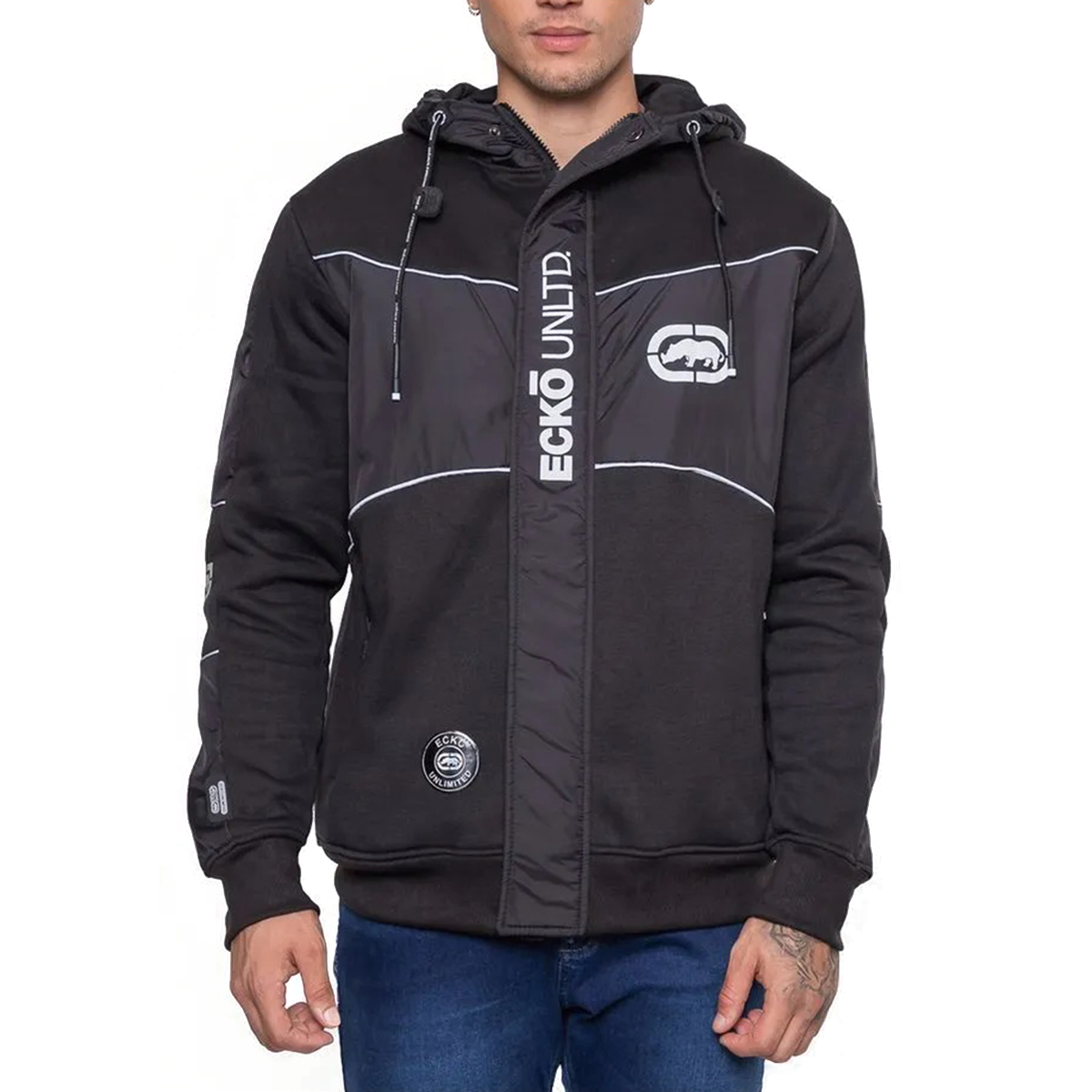 BLUSA MOLETOM ECKO MASCULINA ABERTO ZÍPER J565A ORIGINAL - Imagem 3