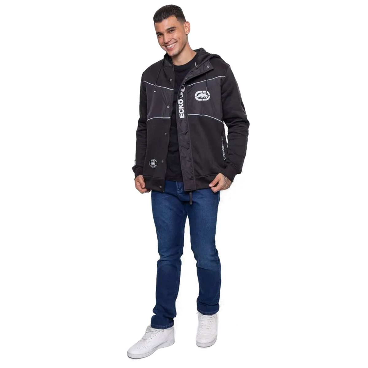 BLUSA MOLETOM ECKO MASCULINA ABERTO ZÍPER J565A ORIGINAL - Imagem 5