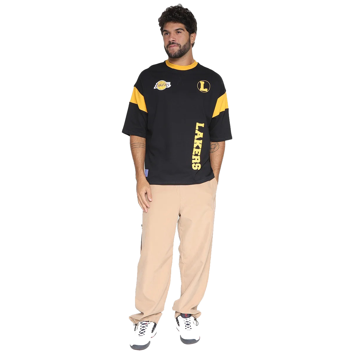 CAMISETA NBA MASCULINA LAKERS RIB SLEEVE OVERSIZE - Imagem 4