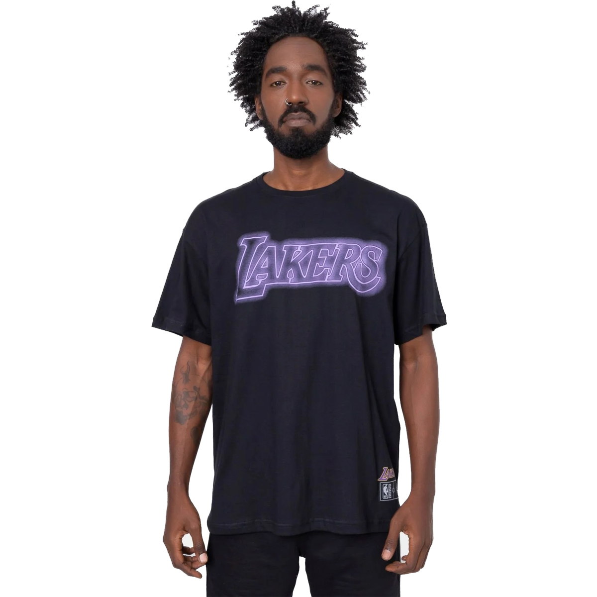 CAMISETA NBA PLUS SIZE MASCULINA LAKERS BLUR LOGO