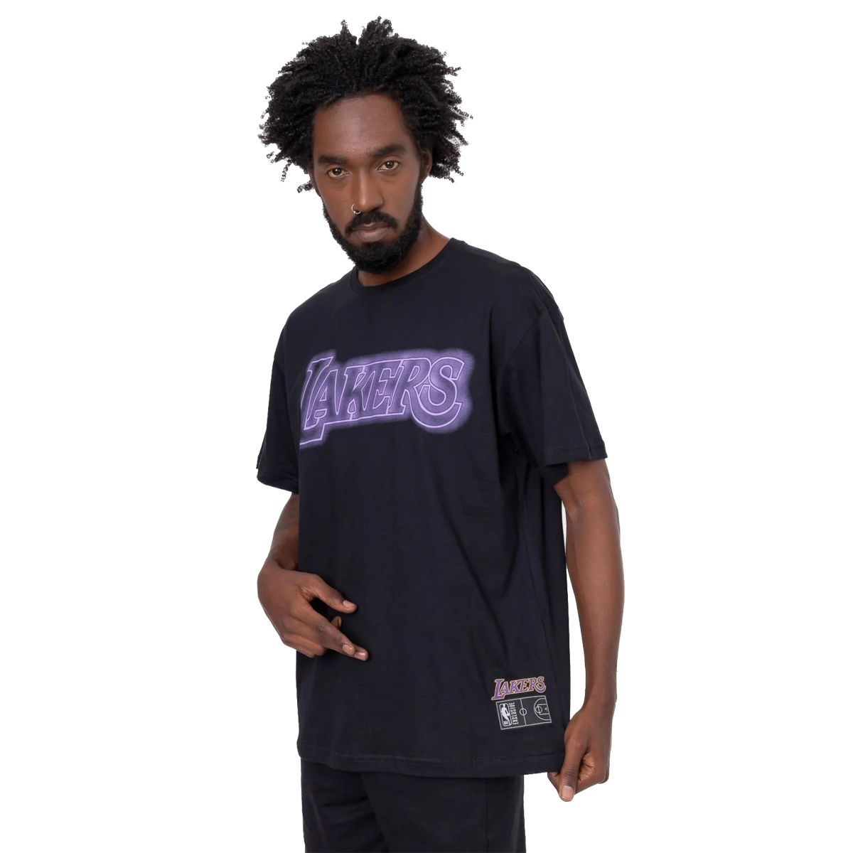 CAMISETA NBA PLUS SIZE MASCULINA LAKERS BLUR LOGO - Imagem 4