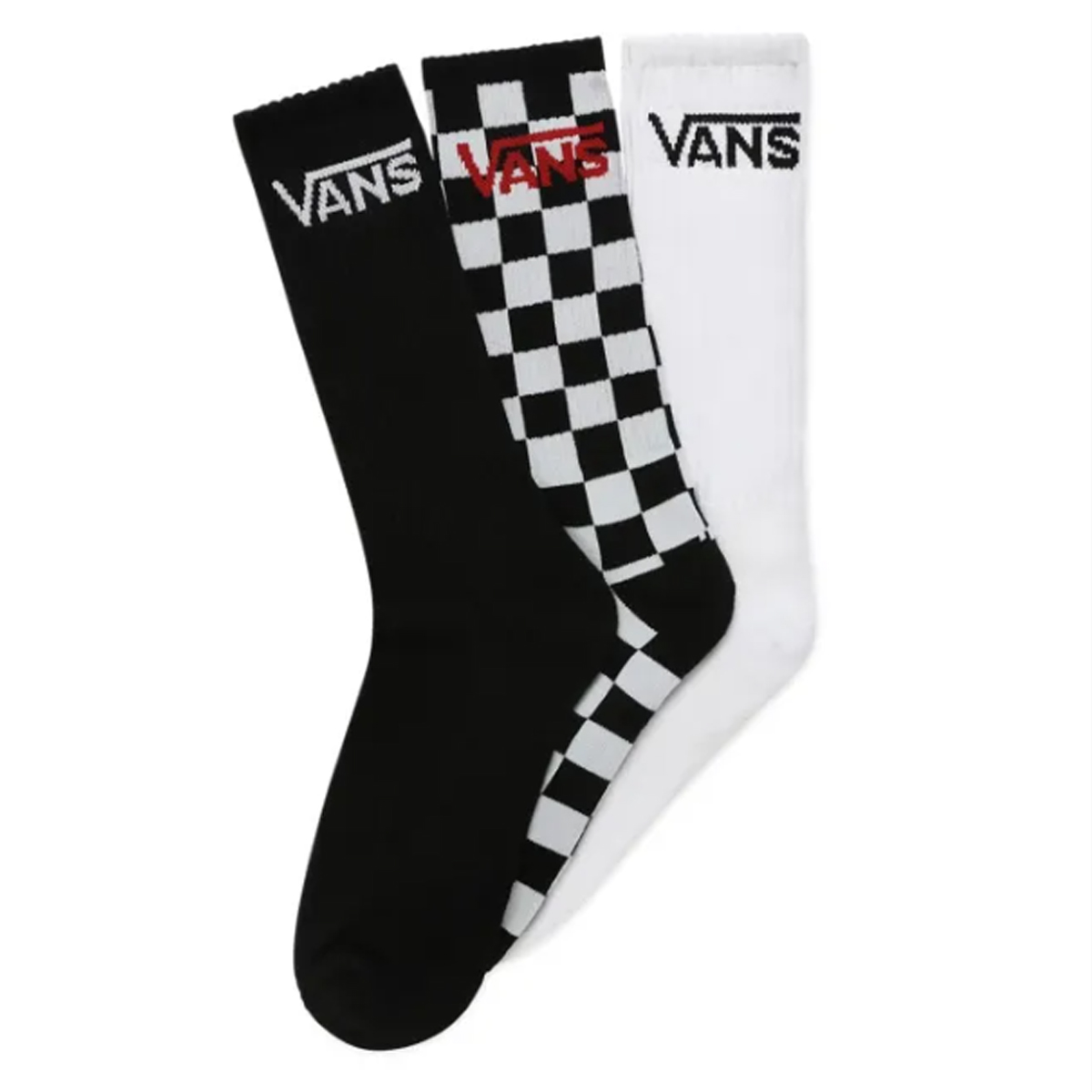 KIT MEIA VANS UNISSEX CLASSIC CREW BLACK CHECKBOARD