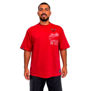 Camiseta Nba Masculina Chicago Bulls Vertical Oversize